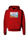 CO Fog Mountains Watercolor Dark Hoodie Sweatshirt-Hoodie-TooLoud-Red-Small-Davson Sales