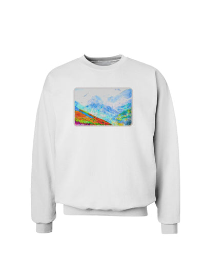 CO Fog Mountains Watercolor Sweatshirt-Sweatshirts-TooLoud-White-Small-Davson Sales