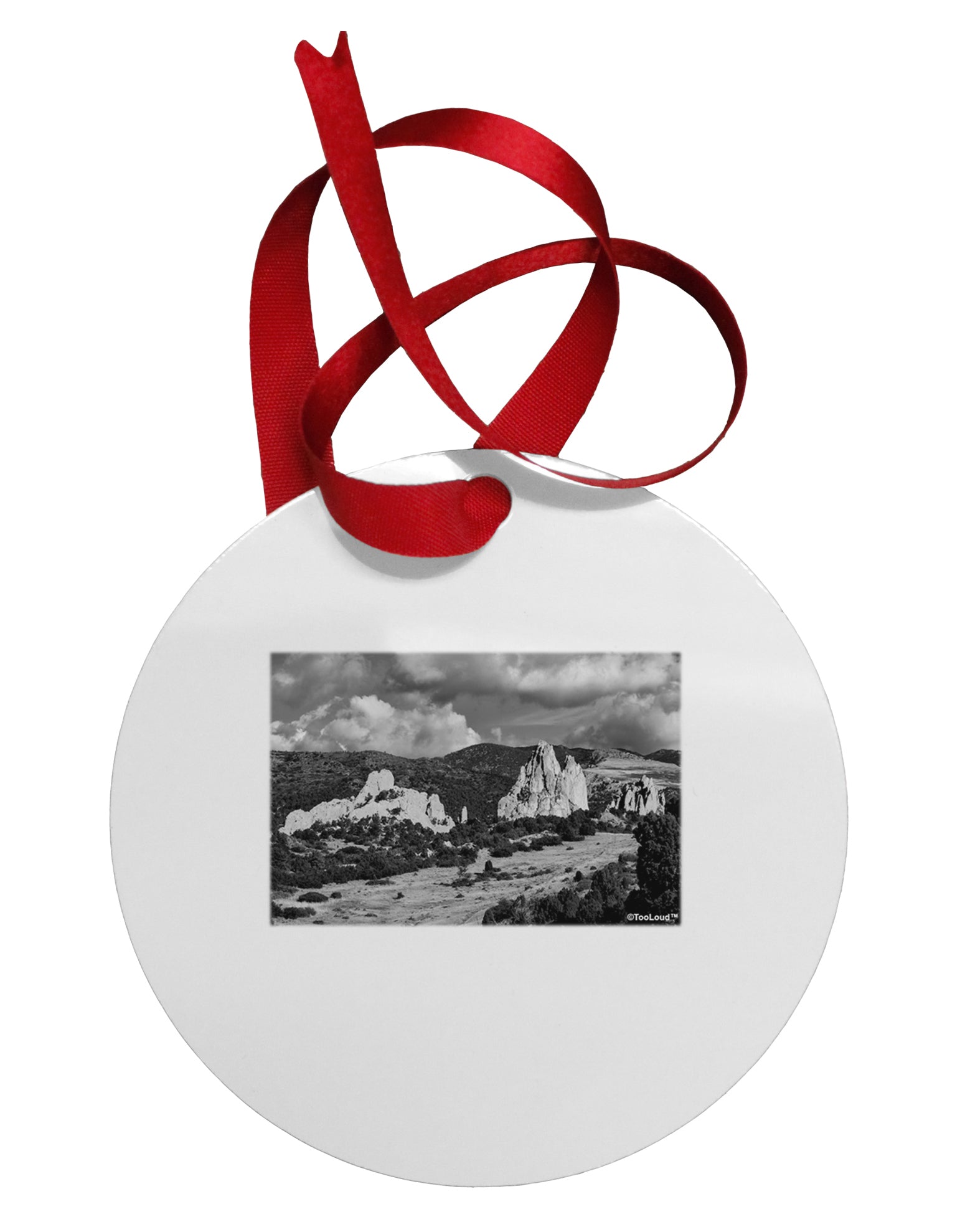 CO Mountain Forest Scene Circular Metal Ornament by TooLoud-Ornament-TooLoud-White-Davson Sales