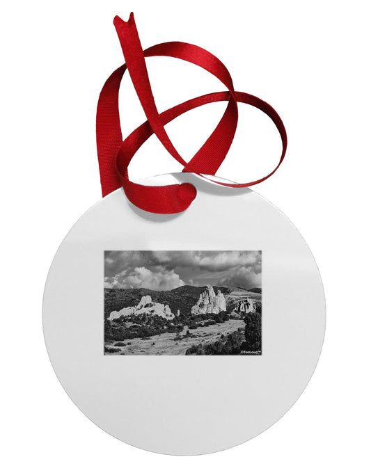 CO Mountain Forest Scene Circular Metal Ornament by TooLoud-Ornament-TooLoud-White-Davson Sales