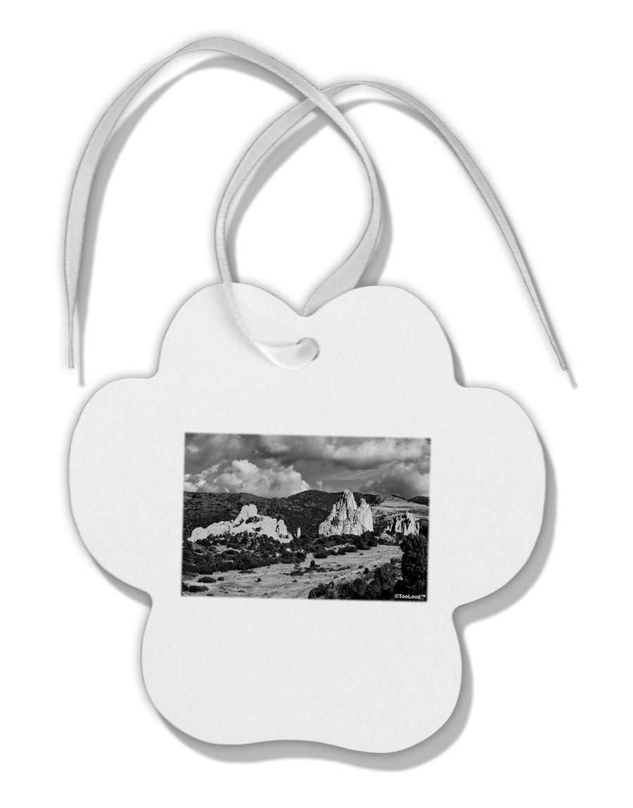 CO Mountain Forest Scene Paw Print Shaped Ornament by TooLoud-Ornament-TooLoud-White-Davson Sales