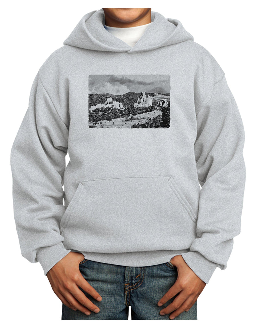 CO Mountain Forest Watercolor Youth Hoodie Pullover Sweatshirt-Youth Hoodie-TooLoud-White-XS-Davson Sales