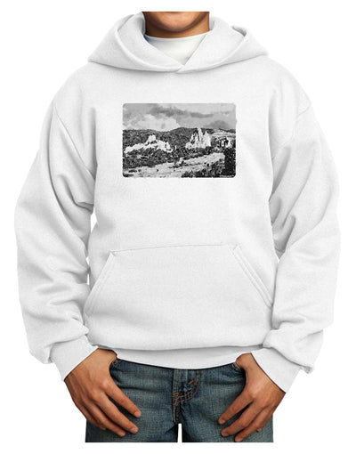 CO Mountain Forest Watercolor Youth Hoodie Pullover Sweatshirt-Youth Hoodie-TooLoud-White-XS-Davson Sales