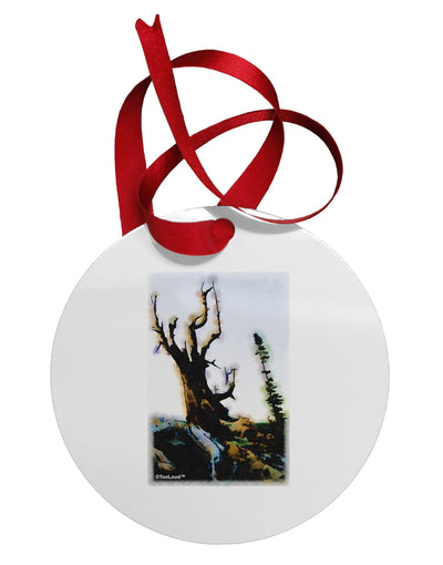 CO Mountain Scenery Watercolor Circular Metal Ornament by TooLoud-Ornament-TooLoud-White-Davson Sales