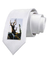 CO Mountain Scenery Watercolor Printed White Necktie