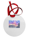 CO Rainbow Sunset Watercolor Text Circular Metal Ornament-Ornament-TooLoud-White-Davson Sales