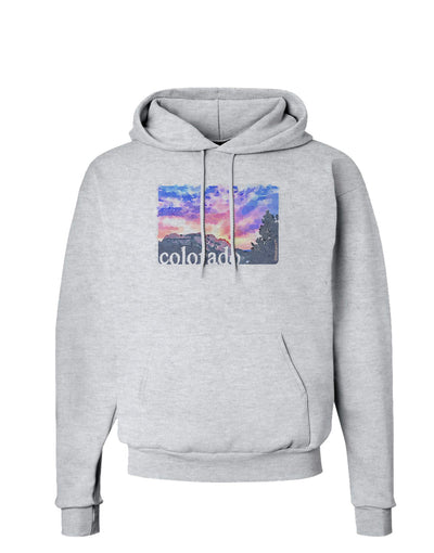 CO Rainbow Sunset Watercolor Text Hoodie Sweatshirt-Hoodie-TooLoud-AshGray-Small-Davson Sales