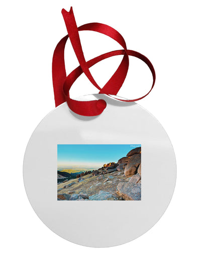 CO Rockies View Circular Metal Ornament-Ornament-TooLoud-White-Davson Sales