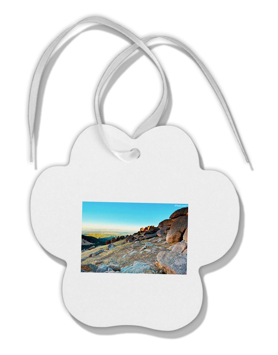 CO Rockies View Paw Print Shaped Ornament-Ornament-TooLoud-White-Davson Sales