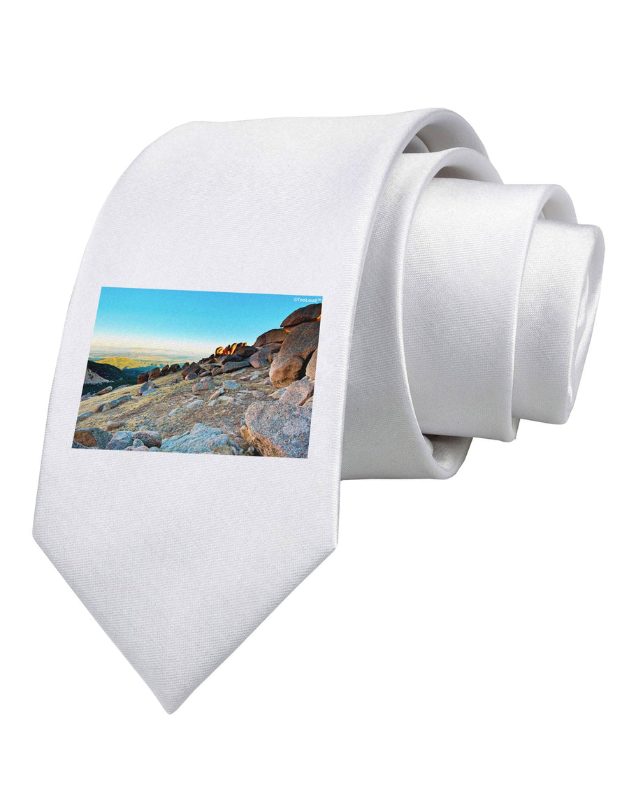 CO Rockies View Printed White Necktie