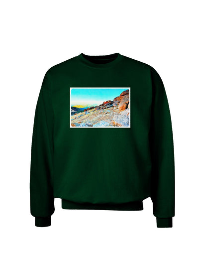 CO Rockies View Watercolor Adult Dark Sweatshirt-Sweatshirts-TooLoud-Deep-Forest-Green-Small-Davson Sales