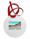 CO Rockies View Watercolor Circular Metal Ornament-Ornament-TooLoud-White-Davson Sales