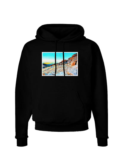 CO Rockies View Watercolor Dark Hoodie Sweatshirt-Hoodie-TooLoud-Black-Small-Davson Sales