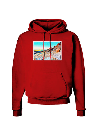 CO Rockies View Watercolor Dark Hoodie Sweatshirt-Hoodie-TooLoud-Red-Small-Davson Sales