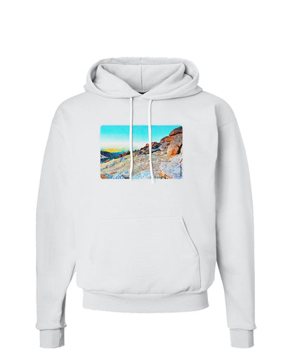 CO Rockies View Watercolor Hoodie Sweatshirt-Hoodie-TooLoud-White-Small-Davson Sales