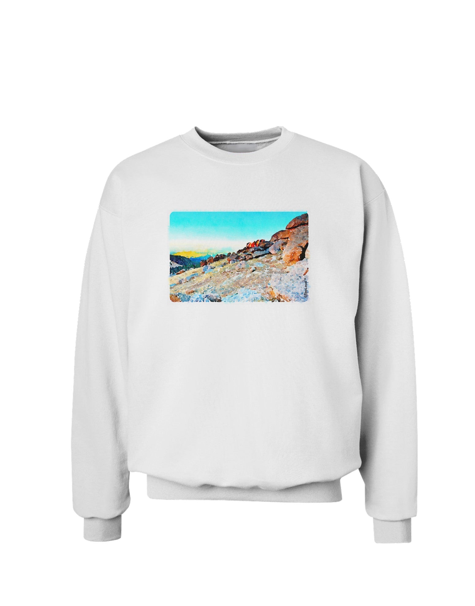 CO Rockies View Watercolor Sweatshirt-Sweatshirts-TooLoud-White-Small-Davson Sales