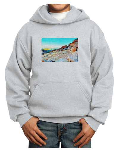 CO Rockies View Watercolor Youth Hoodie Pullover Sweatshirt-Youth Hoodie-TooLoud-Ash-XS-Davson Sales