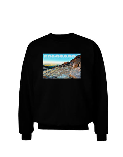 CO Rockies View with Text Adult Dark Sweatshirt-Sweatshirts-TooLoud-Black-Small-Davson Sales