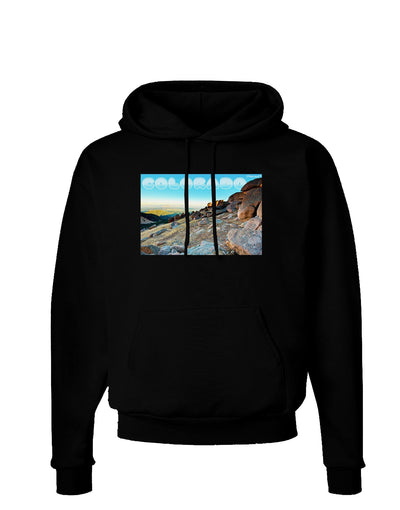 CO Rockies View with Text Dark Hoodie Sweatshirt-Hoodie-TooLoud-Black-Small-Davson Sales