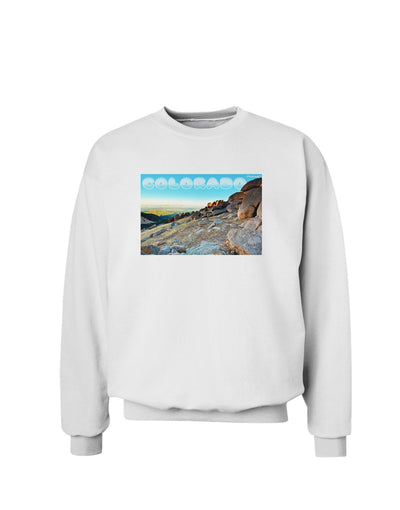 CO Rockies View with Text Sweatshirt-Sweatshirts-TooLoud-White-Small-Davson Sales