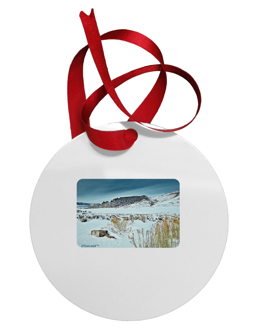 CO Snow Scene Circular Metal Ornament-Ornament-TooLoud-White-Davson Sales