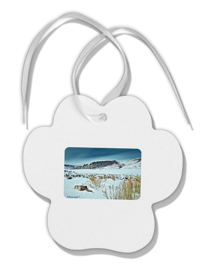 CO Snow Scene Paw Print Shaped Ornament-Ornament-TooLoud-White-Davson Sales