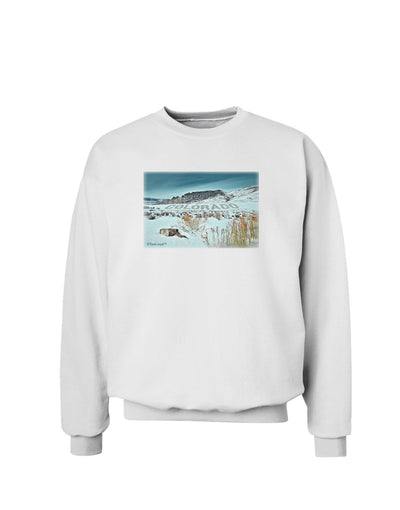 CO Snow Scene Text Sweatshirt-Sweatshirts-TooLoud-White-Small-Davson Sales