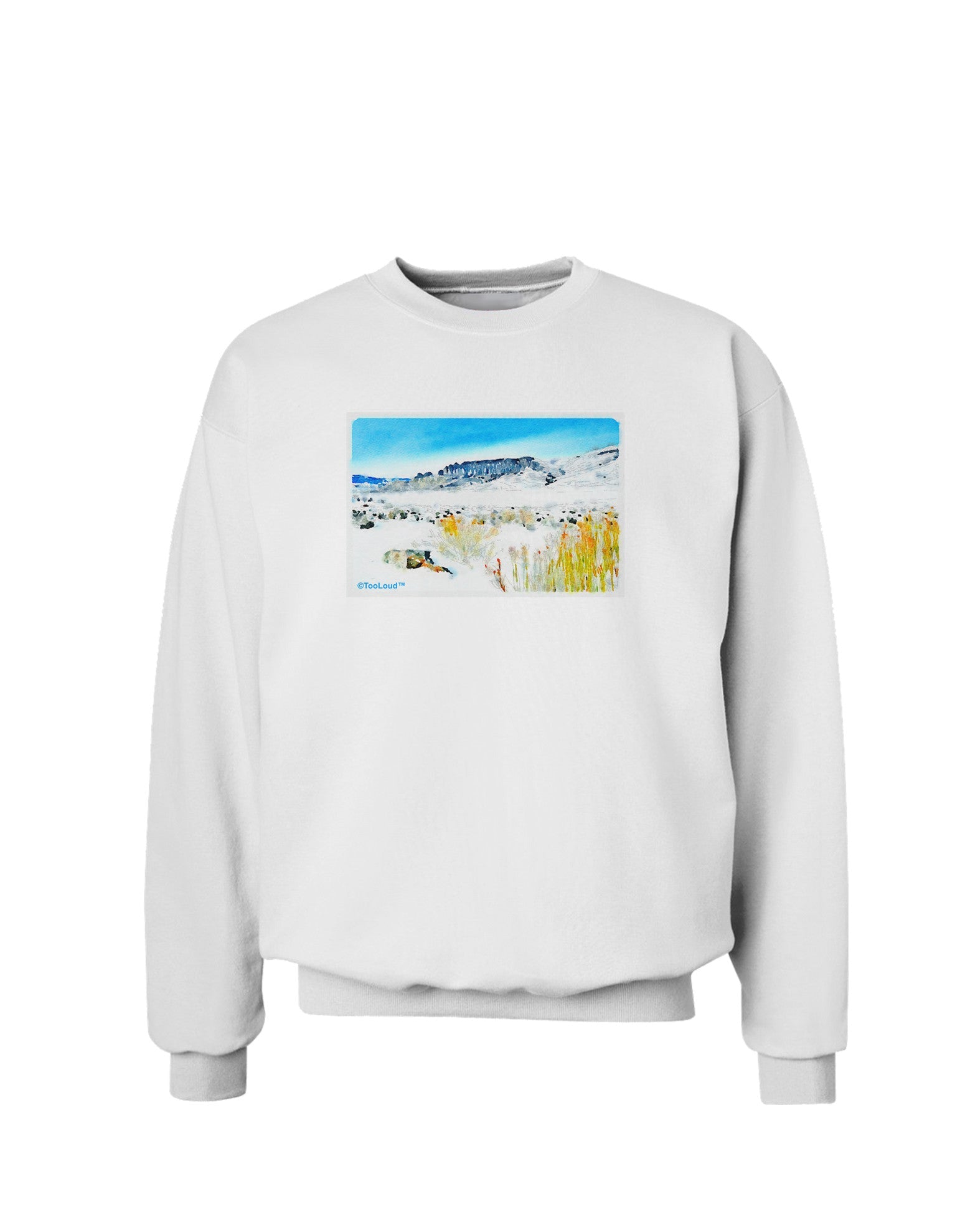 CO Snow Scene Watercolor Sweatshirt-Sweatshirts-TooLoud-White-Small-Davson Sales