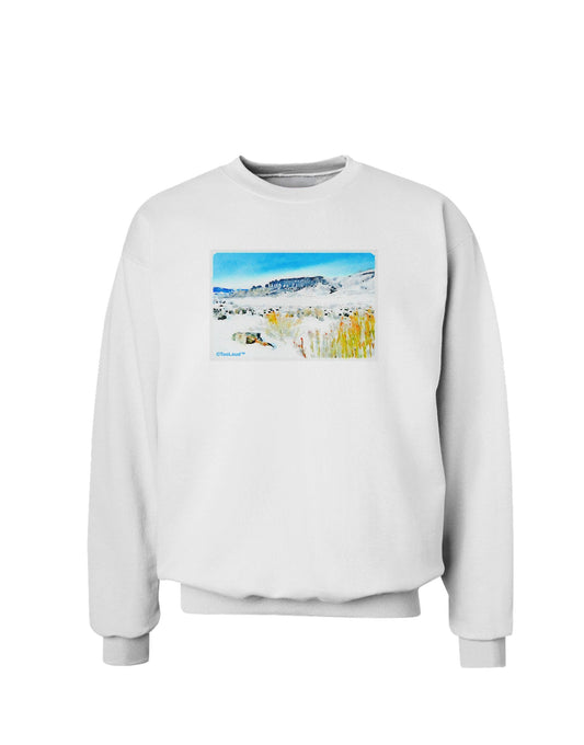 CO Snow Scene Watercolor Sweatshirt-Sweatshirts-TooLoud-White-Small-Davson Sales