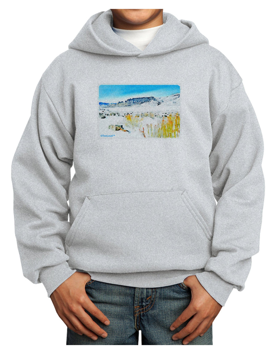 CO Snow Scene Watercolor Youth Hoodie Pullover Sweatshirt-Youth Hoodie-TooLoud-White-XS-Davson Sales