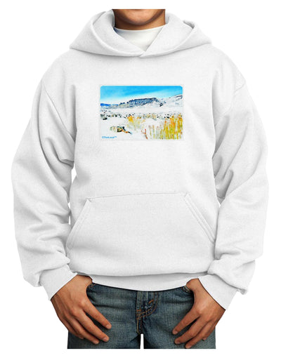 CO Snow Scene Watercolor Youth Hoodie Pullover Sweatshirt-Youth Hoodie-TooLoud-White-XS-Davson Sales