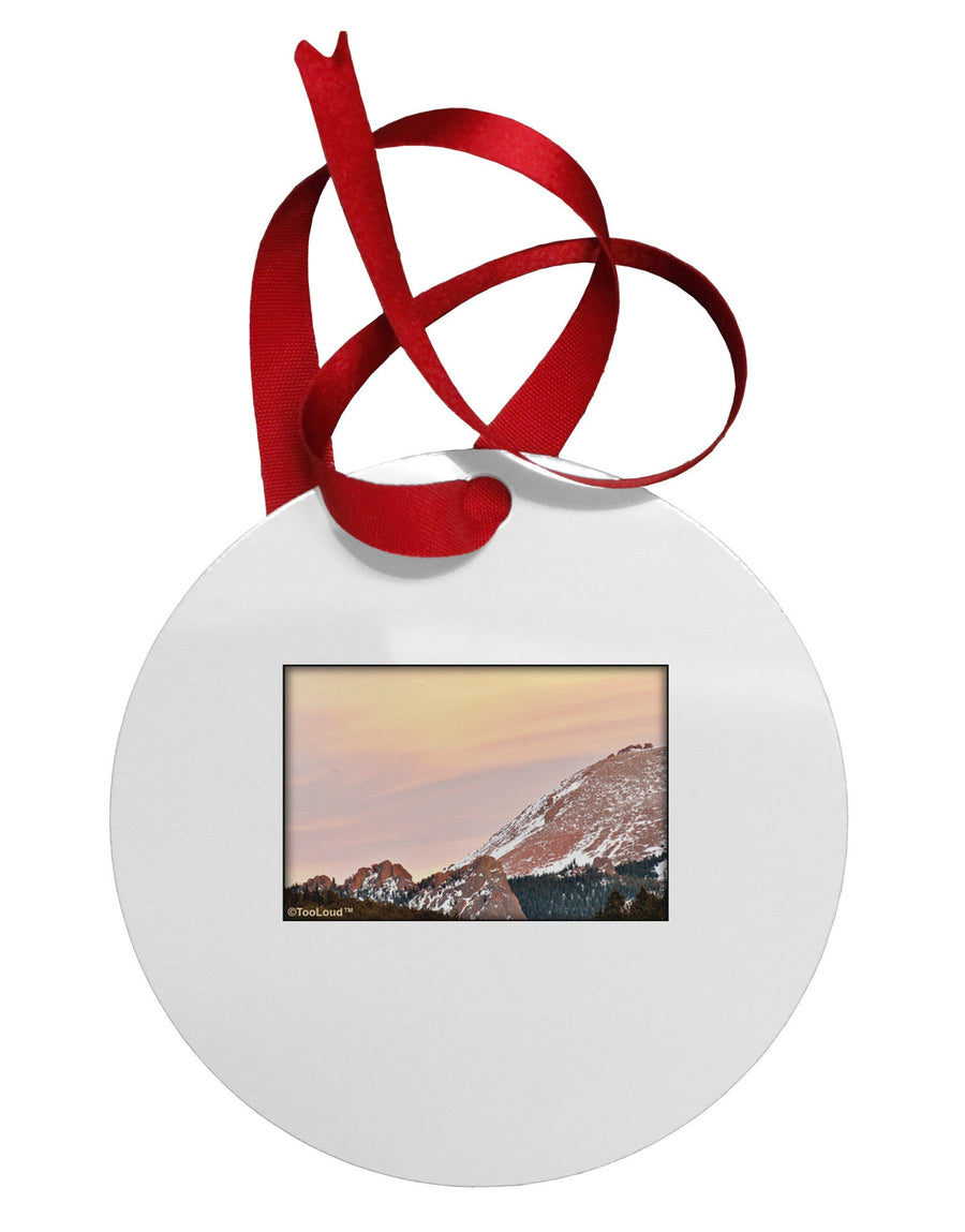 CO Sunset Cliffs Circular Metal Ornament-Ornament-TooLoud-White-Davson Sales