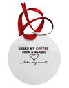 Coffee Iced and Black Circular Metal Ornament-Ornament-TooLoud-White-Davson Sales