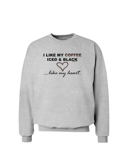 Coffee Iced and Black Sweatshirt-Sweatshirts-TooLoud-AshGray-Small-Davson Sales