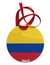 Colombia Flag AOP Circular Metal Ornament All Over Print-Ornament-TooLoud-White-Davson Sales