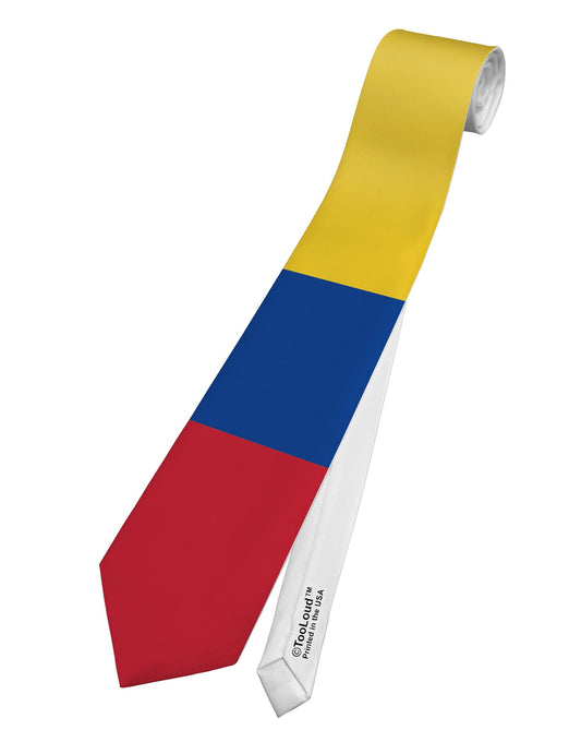Colombia Flag AOP Printed White Necktie All Over Print