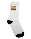 Colombian Flag Adult Crew Socks - Enhance Your Style with a Touch of Colombian Pride - TooLoud-Socks-TooLoud-White-Ladies-4-6-Davson Sales