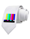 Color Bars Test Signal Printed White Necktie