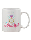 Color Printed 11 oz Coffee Mug - Perfect for Celebrating Your Engagement - TooLoud