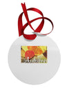 Colorado - Autumn Text Circular Metal Ornament-Ornament-TooLoud-White-Davson Sales