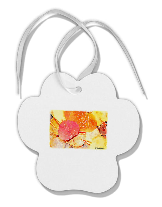 Colorado - Autumn WaterColor Paw Print Shaped Ornament-Ornament-TooLoud-White-Davson Sales