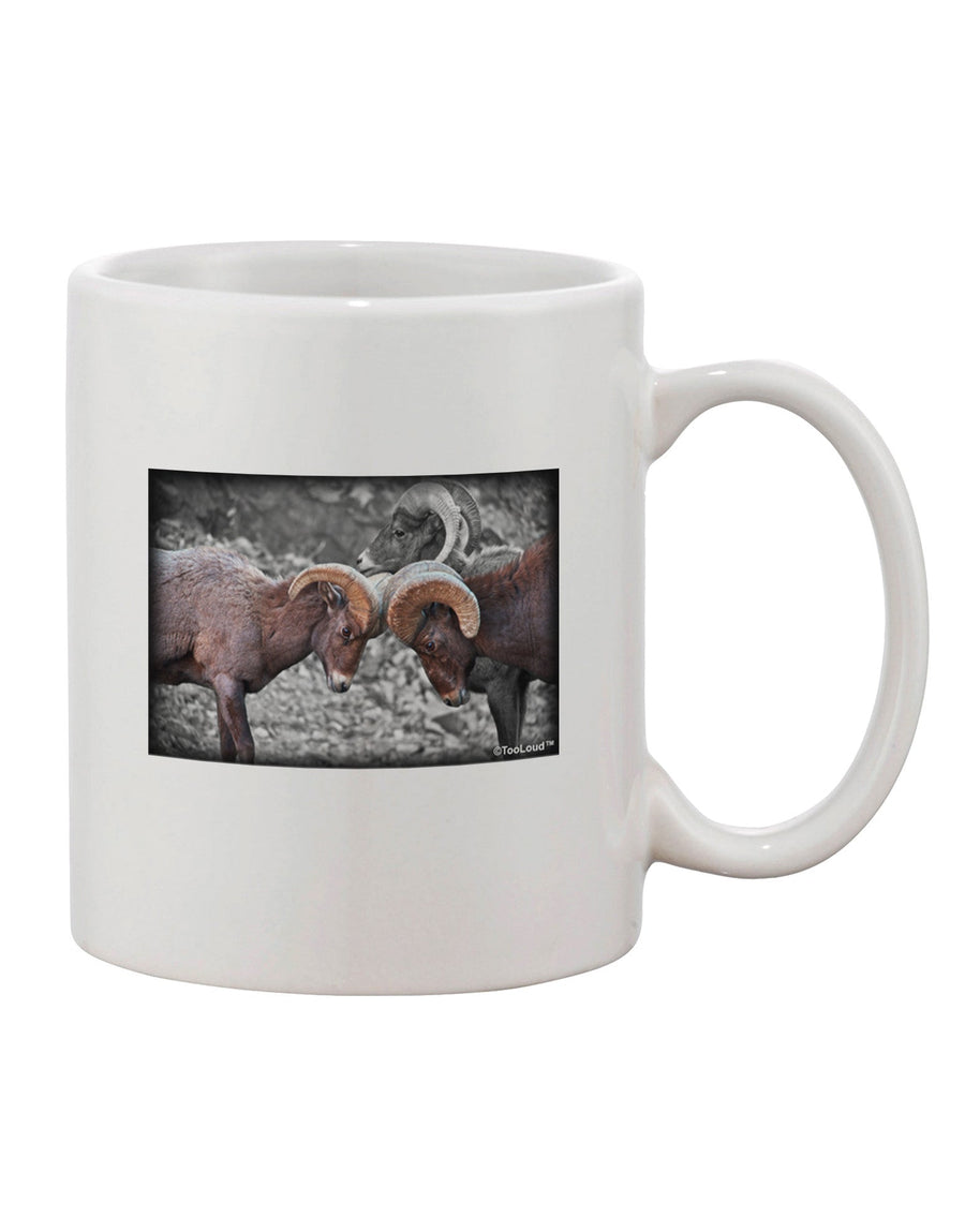 Colorado Bighorn Head Butt Desaturated Printed 11 oz Coffee Mug - Expertly Crafted Drinkware-11 OZ Coffee Mug-TooLoud-White-Davson Sales