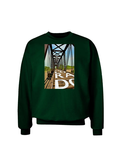 Colorado Bridge Text Adult Dark Sweatshirt-Sweatshirts-TooLoud-Deep-Forest-Green-Small-Davson Sales