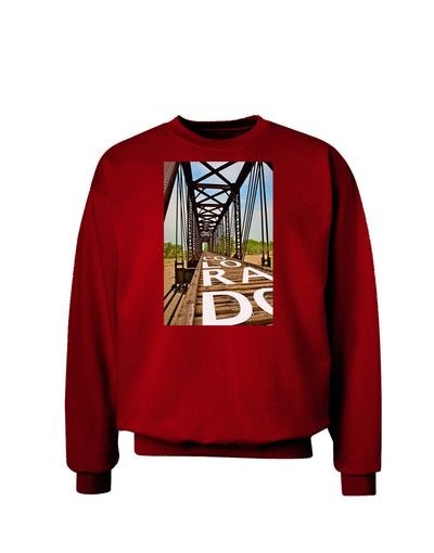 Colorado Bridge Text Adult Dark Sweatshirt-Sweatshirts-TooLoud-Deep-Red-Small-Davson Sales