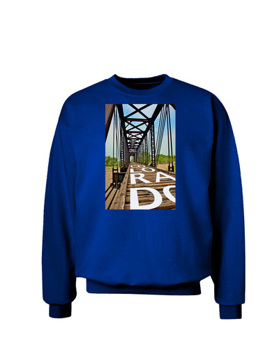 Colorado Bridge Text Adult Dark Sweatshirt-Sweatshirts-TooLoud-Deep-Royal-Blue-Small-Davson Sales