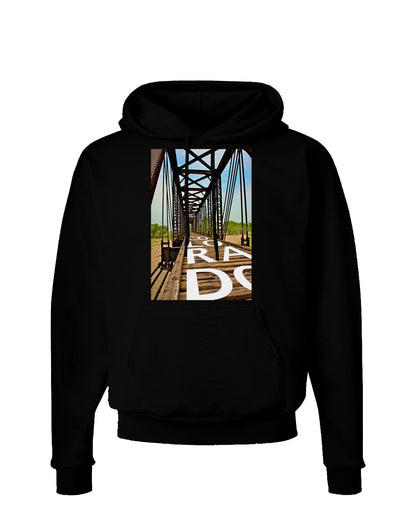 Colorado Bridge Text Dark Hoodie Sweatshirt-Hoodie-TooLoud-Black-Small-Davson Sales