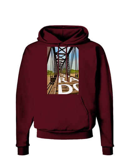 Colorado Bridge Text Dark Hoodie Sweatshirt-Hoodie-TooLoud-Maroon-Small-Davson Sales