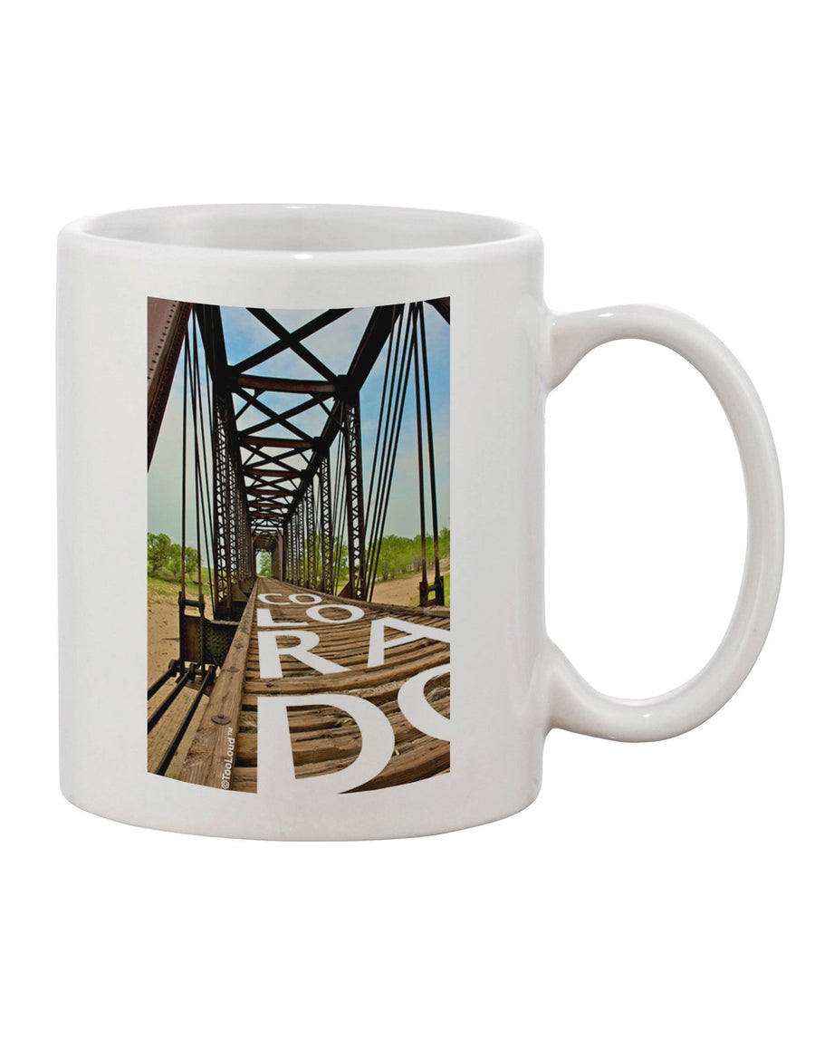 Colorado Bridge Text Printed 11 oz Coffee Mug - Exquisite Drinkware Expertise-11 OZ Coffee Mug-TooLoud-White-Davson Sales