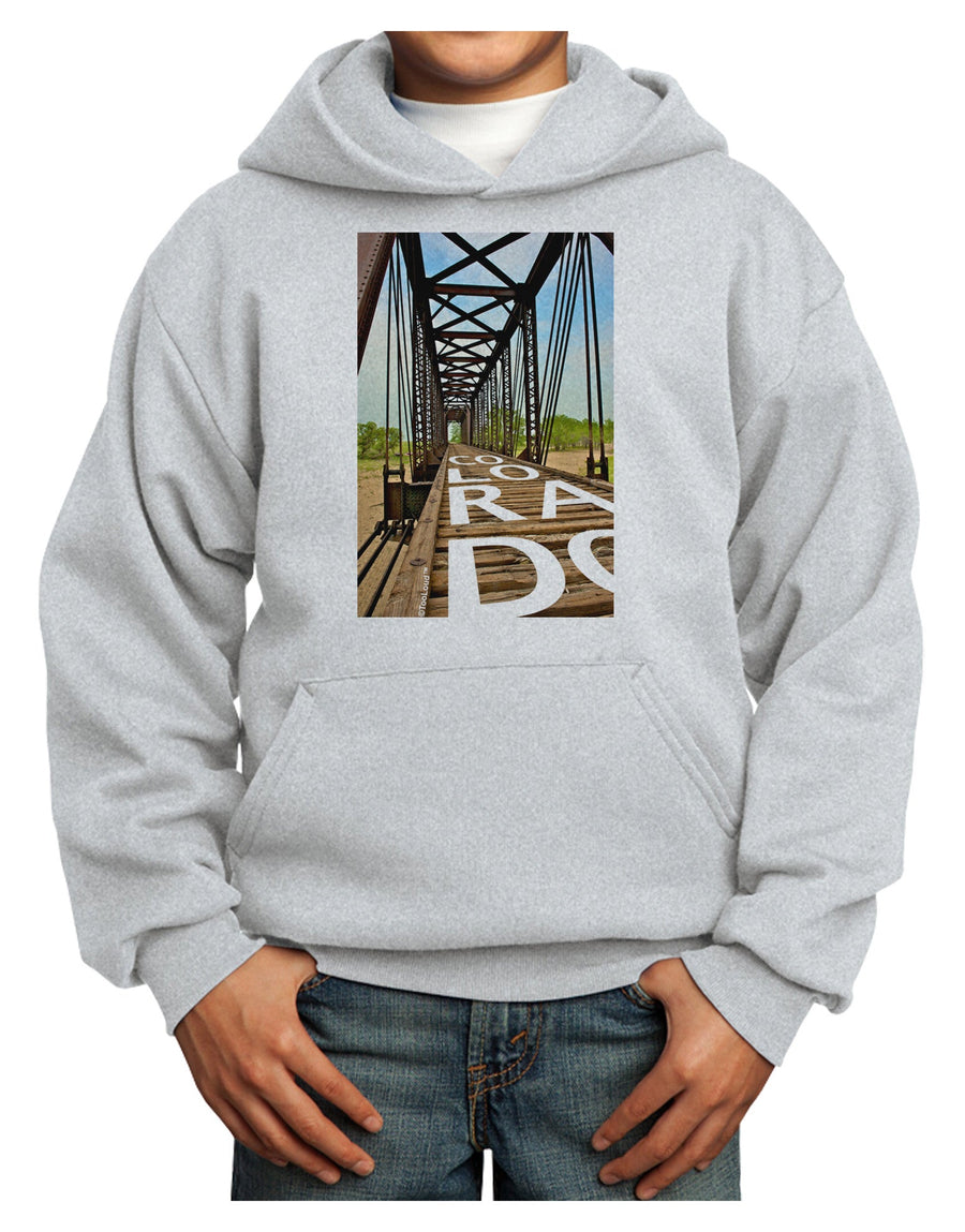 Colorado Bridge Text Youth Hoodie Pullover Sweatshirt-Youth Hoodie-TooLoud-White-XS-Davson Sales