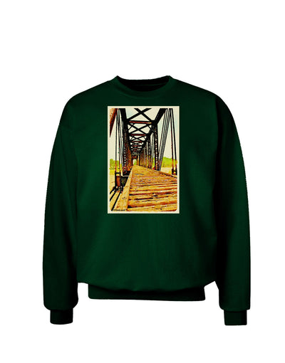 Colorado Bridge Watercolor Adult Dark Sweatshirt-Sweatshirts-TooLoud-Deep-Forest-Green-Small-Davson Sales